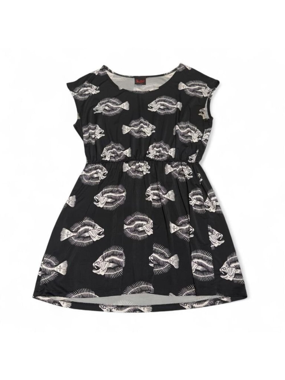 Folter Babydoll Goth Tunic Top Women's Large Skeleton Fish Punk Emo Festival